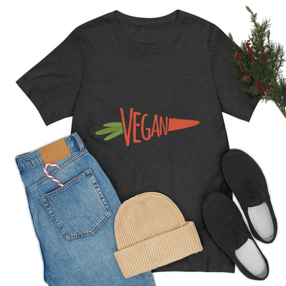 Vegan Food Healthy Meal Orange Simple Carrot  Unisex Jersey Short Sleeve T-Shirt Ichaku [Perfect Gifts Selection]