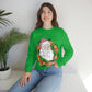 Vintage Retro Pink Santa Christmas Wreath Unisex Heavy Blend™ Crewneck Sweatshirt Ichaku [Perfect Gifts Selection]