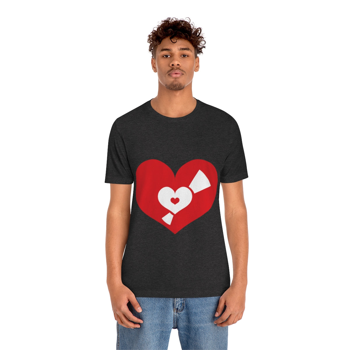 Vinyl Record Music Heart Music Fan 1980s Nostalgia Unisex Jersey Short Sleeve T-Shirt Ichaku [Perfect Gifts Selection]