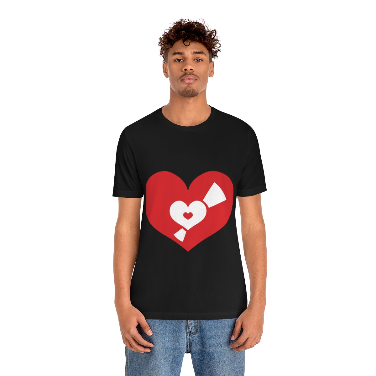 Vinyl Record Music Heart Music Fan 1980s Nostalgia Unisex Jersey Short Sleeve T-Shirt Ichaku [Perfect Gifts Selection]