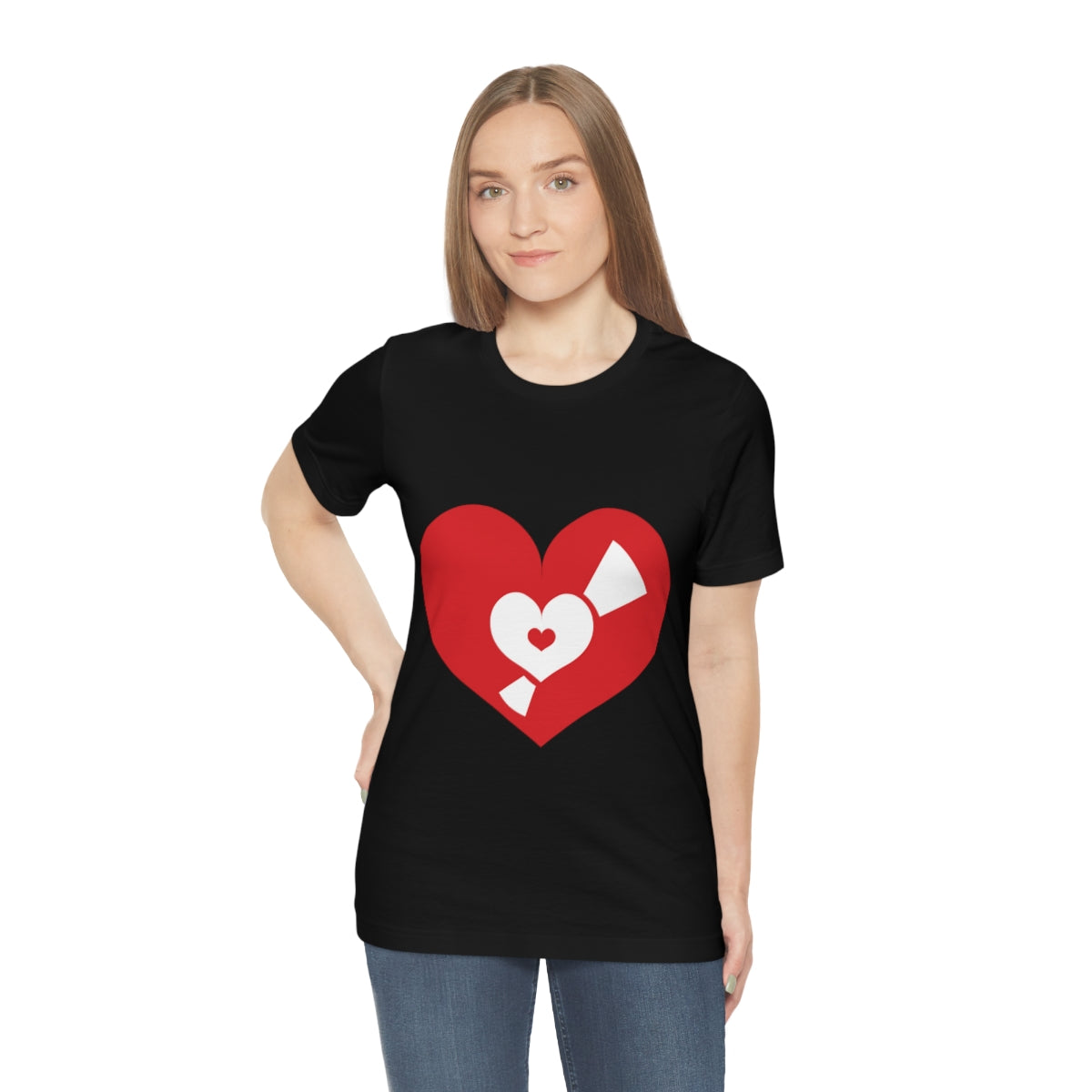 Vinyl Record Music Heart Music Fan 1980s Nostalgia Unisex Jersey Short Sleeve T-Shirt Ichaku [Perfect Gifts Selection]