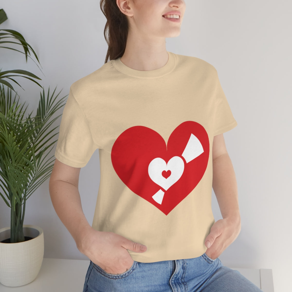 Vinyl Record Music Heart Music Fan 1980s Nostalgia Unisex Jersey Short Sleeve T-Shirt Ichaku [Perfect Gifts Selection]