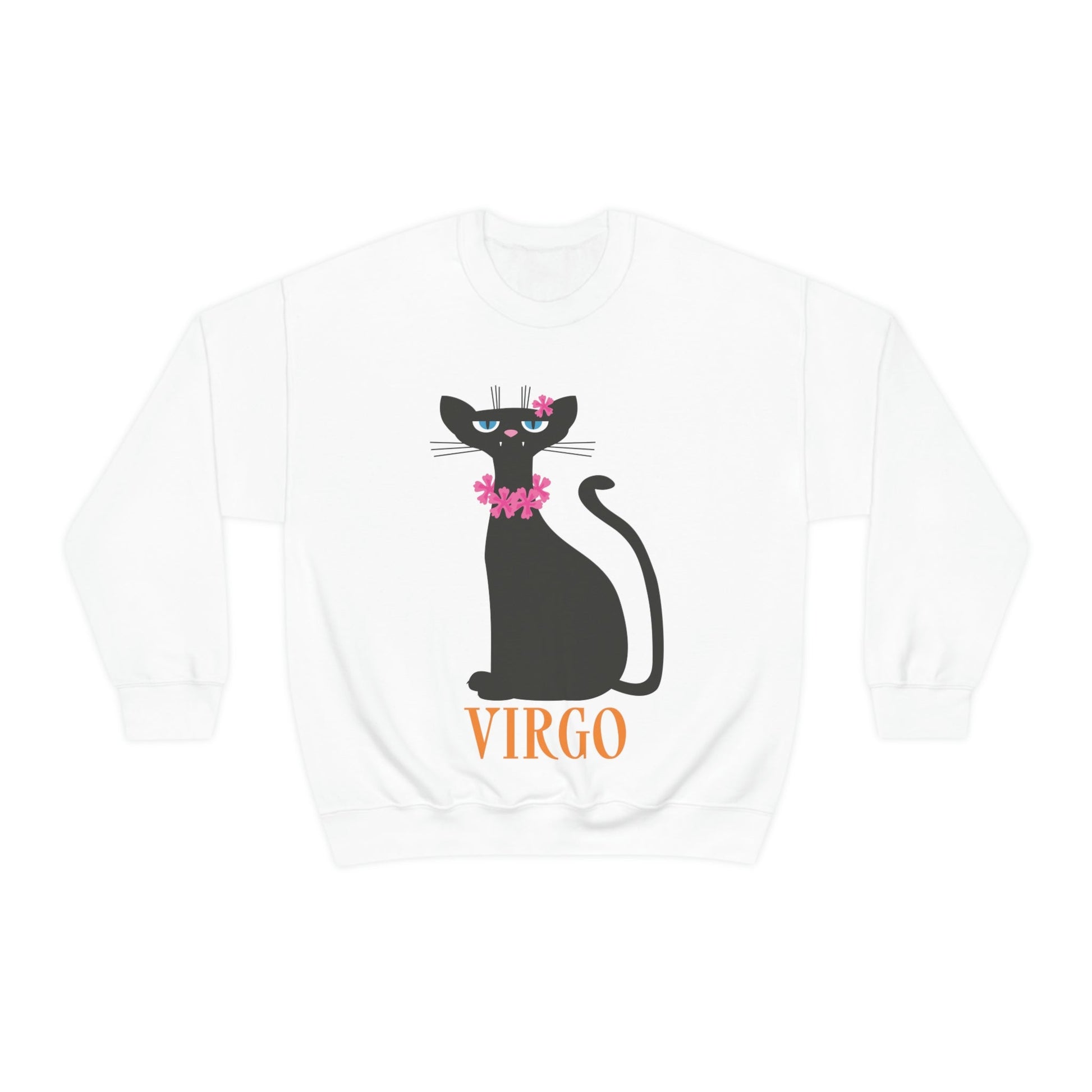 Virgo Cat Zodiac Sign Cute Funny Unisex Heavy Blend™ Crewneck Sweatshirt Ichaku [Perfect Gifts Selection]