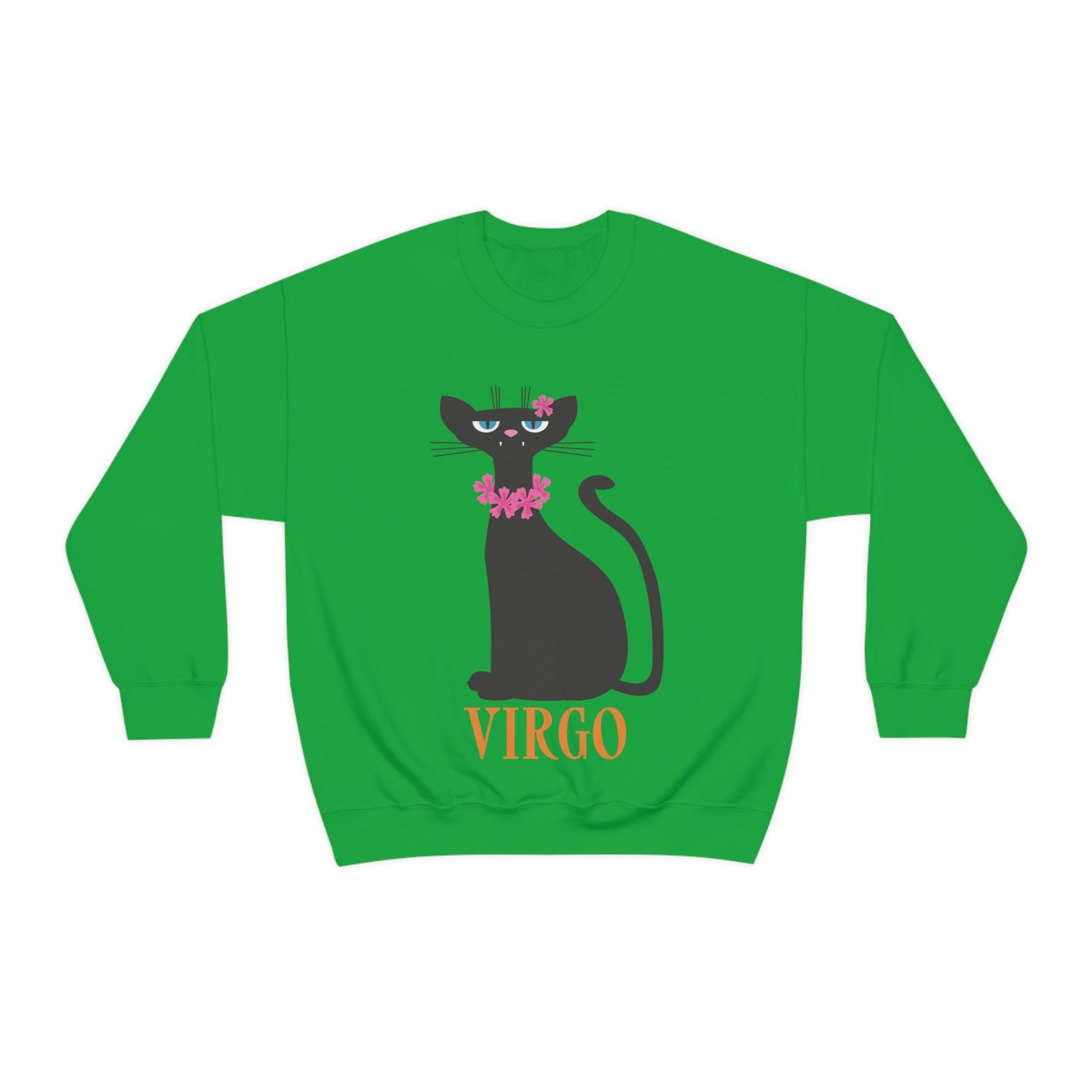 Virgo Cat Zodiac Sign Cute Funny Unisex Heavy Blend™ Crewneck Sweatshirt Ichaku [Perfect Gifts Selection]