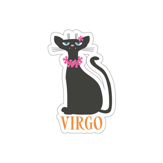Virgo Cat Zodiac Sign Die-Cut Sticker Ichaku [Perfect Gifts Selection]