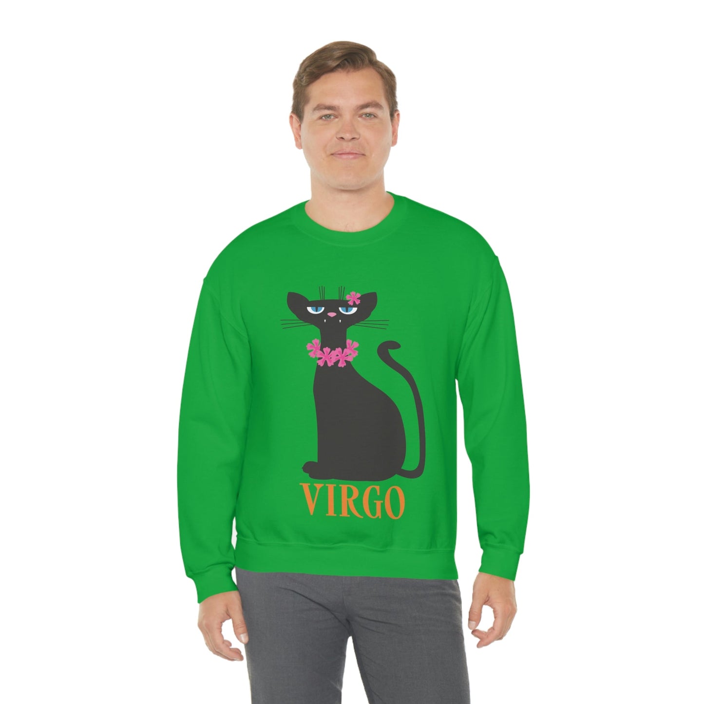 Virgo Cat Zodiac Sign Unisex Heavy Blend™ Crewneck Sweatshirt Ichaku [Perfect Gifts Selection]