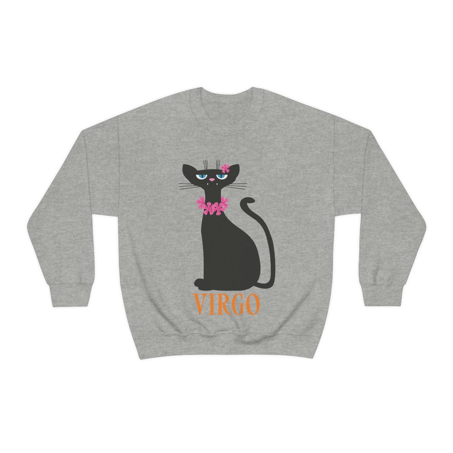 Virgo Cat Zodiac Sign Unisex Heavy Blend™ Crewneck Sweatshirt Ichaku [Perfect Gifts Selection]