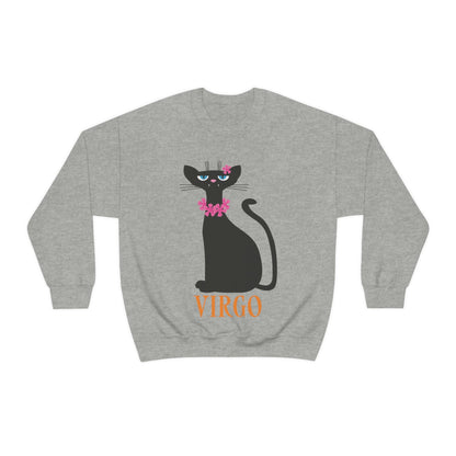 Virgo Cat Zodiac Sign Unisex Heavy Blend™ Crewneck Sweatshirt Ichaku [Perfect Gifts Selection]