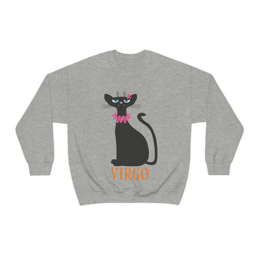 Virgo Cat Zodiac Sign Unisex Heavy Blend™ Crewneck Sweatshirt Ichaku [Perfect Gifts Selection]