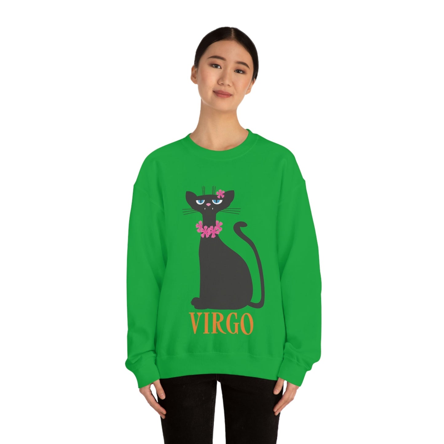 Virgo Cat Zodiac Sign Unisex Heavy Blend™ Crewneck Sweatshirt Ichaku [Perfect Gifts Selection]