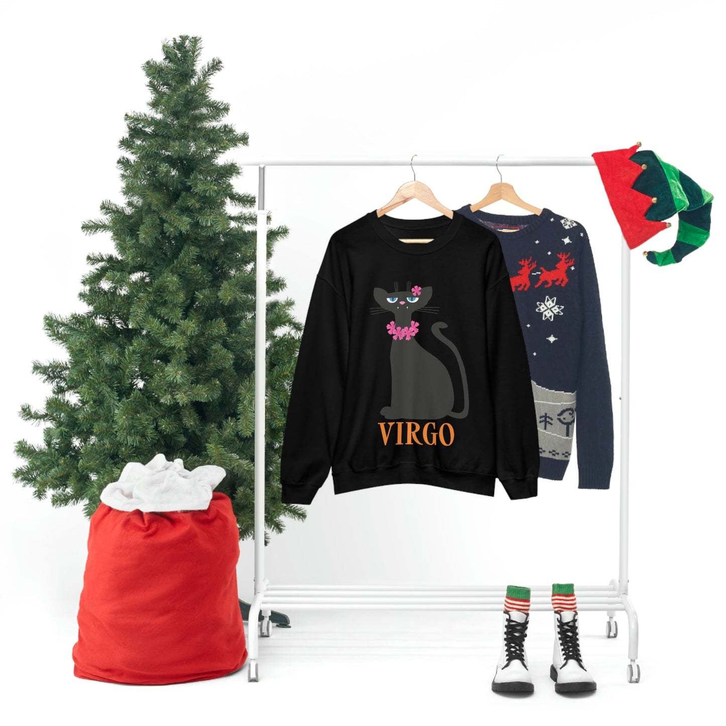 Virgo Cat Zodiac Sign Unisex Heavy Blend™ Crewneck Sweatshirt Ichaku [Perfect Gifts Selection]