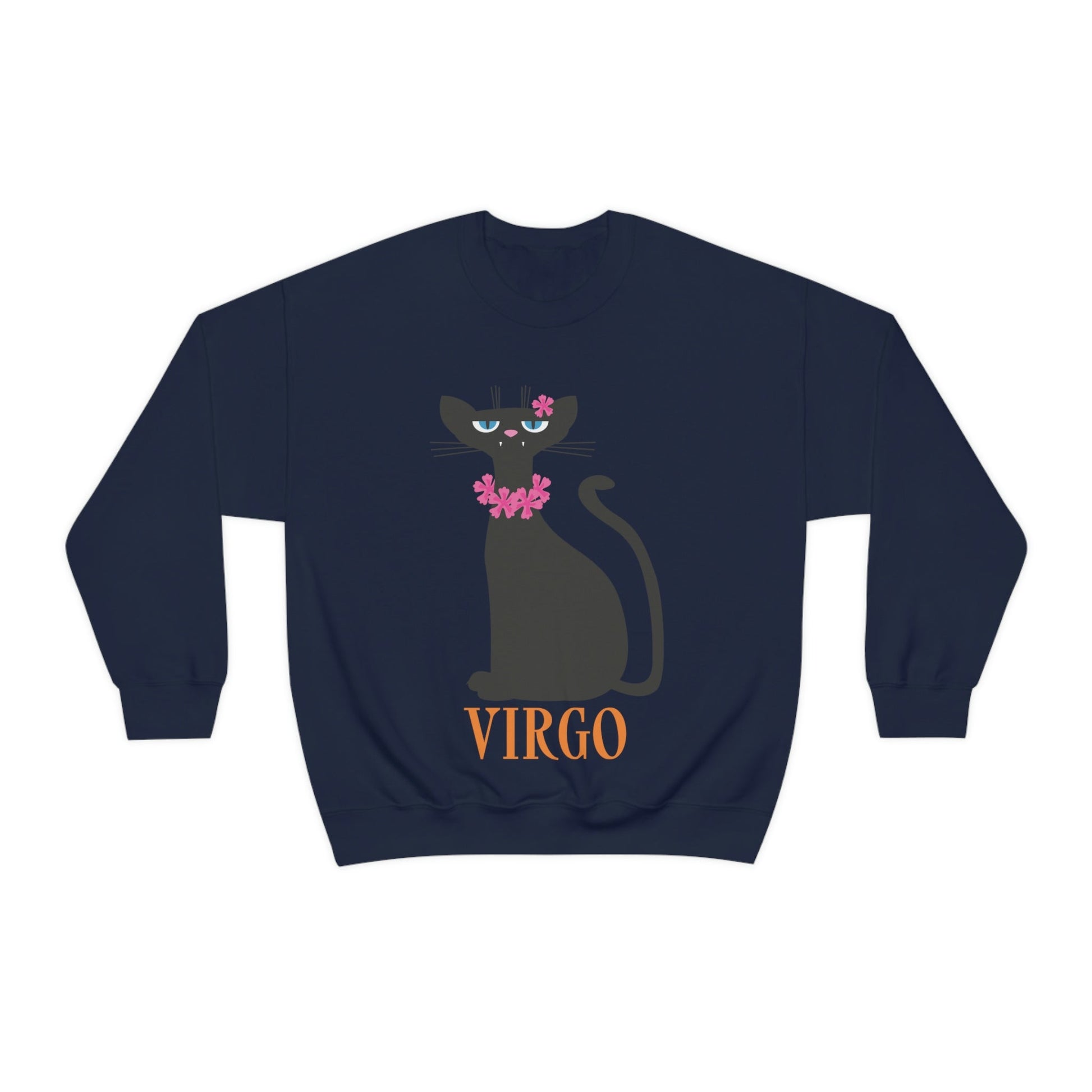 Virgo Cat Zodiac Sign Unisex Heavy Blend™ Crewneck Sweatshirt Ichaku [Perfect Gifts Selection]