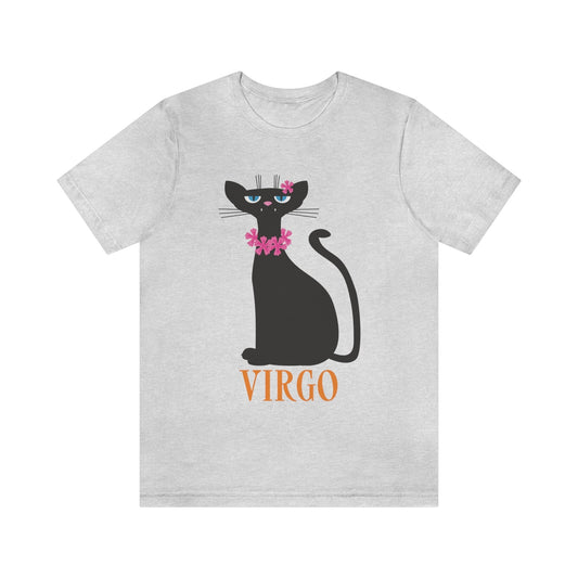 Virgo Cat Zodiac Sign Unisex Jersey Short Sleeve T-Shirt Ichaku [Perfect Gifts Selection]