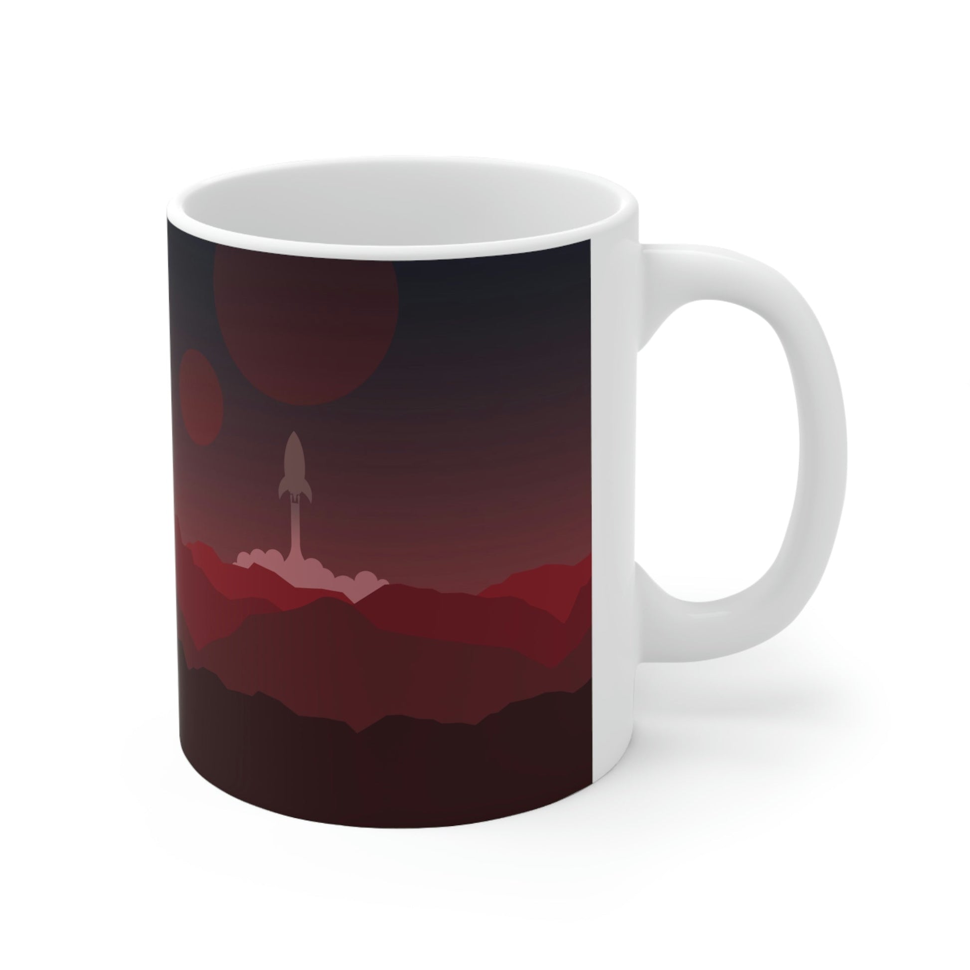 Visit Red Planet Aesthetic Welcome to Mars Sci fi Space Minimal Art Aliens Ceramic Mug 11oz Ichaku [Perfect Gifts Selection]