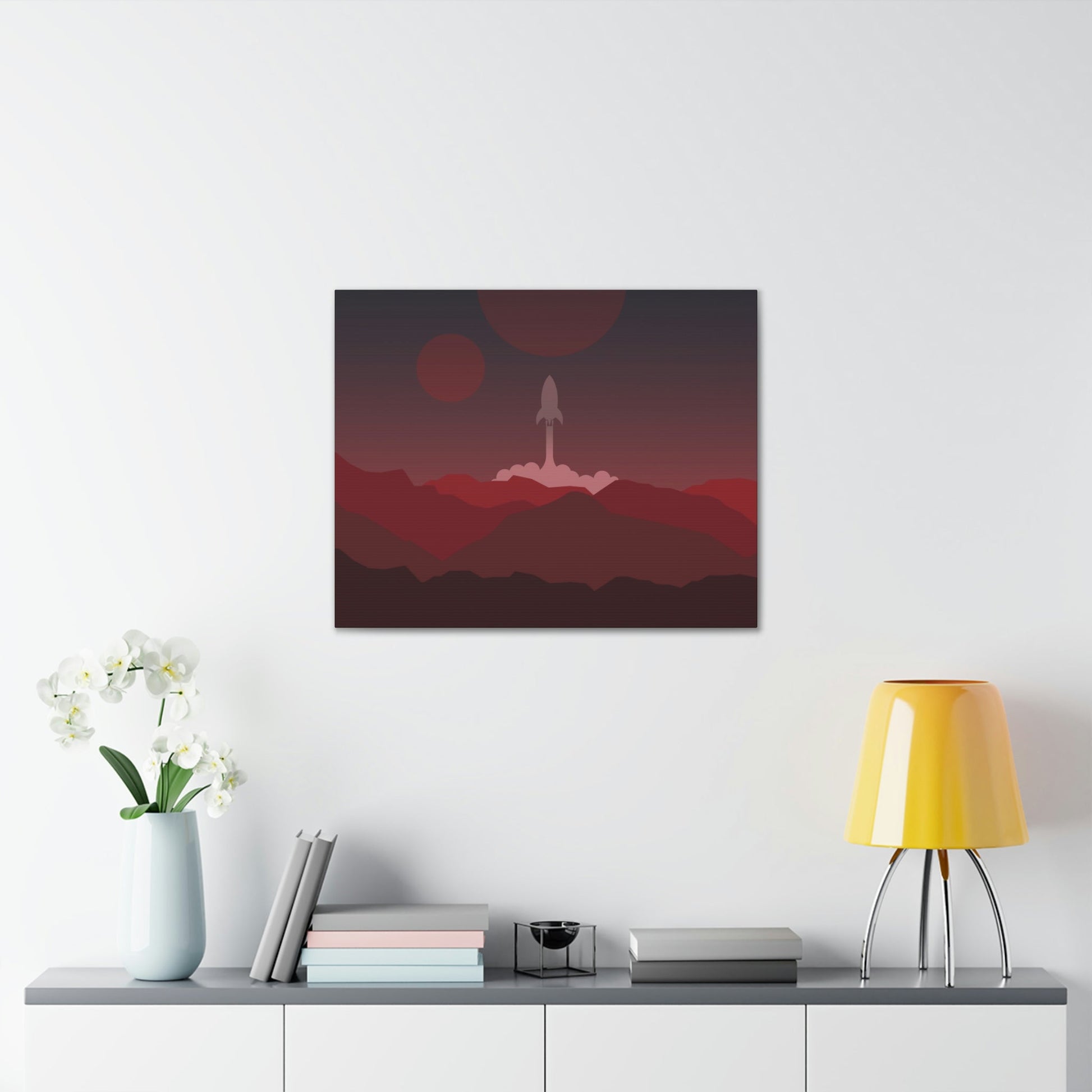 Visit Red Planet Aesthetic Welcome to Mars Sci fi Space Minimal Art Aliens Classic Art Canvas Gallery Wraps Ichaku [Perfect Gifts Selection]