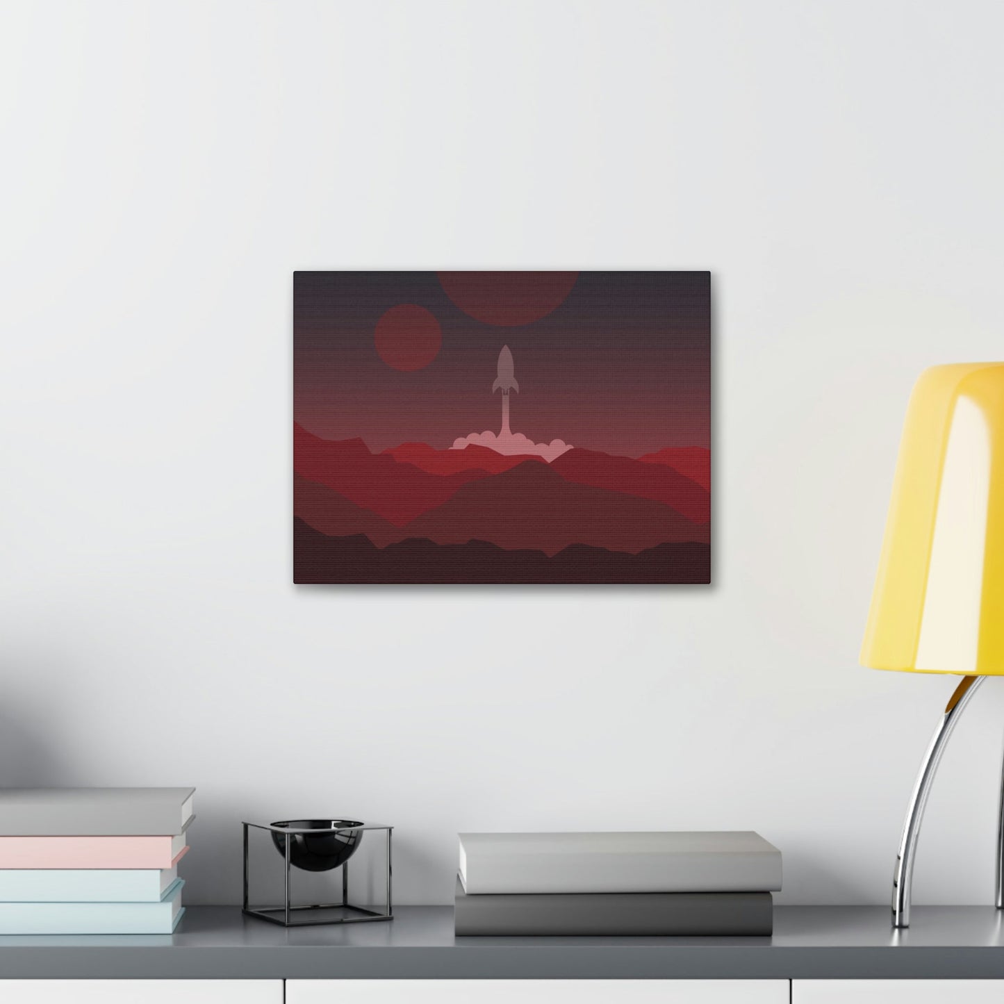 Visit Red Planet Aesthetic Welcome to Mars Sci fi Space Minimal Art Aliens Classic Art Canvas Gallery Wraps Ichaku [Perfect Gifts Selection]