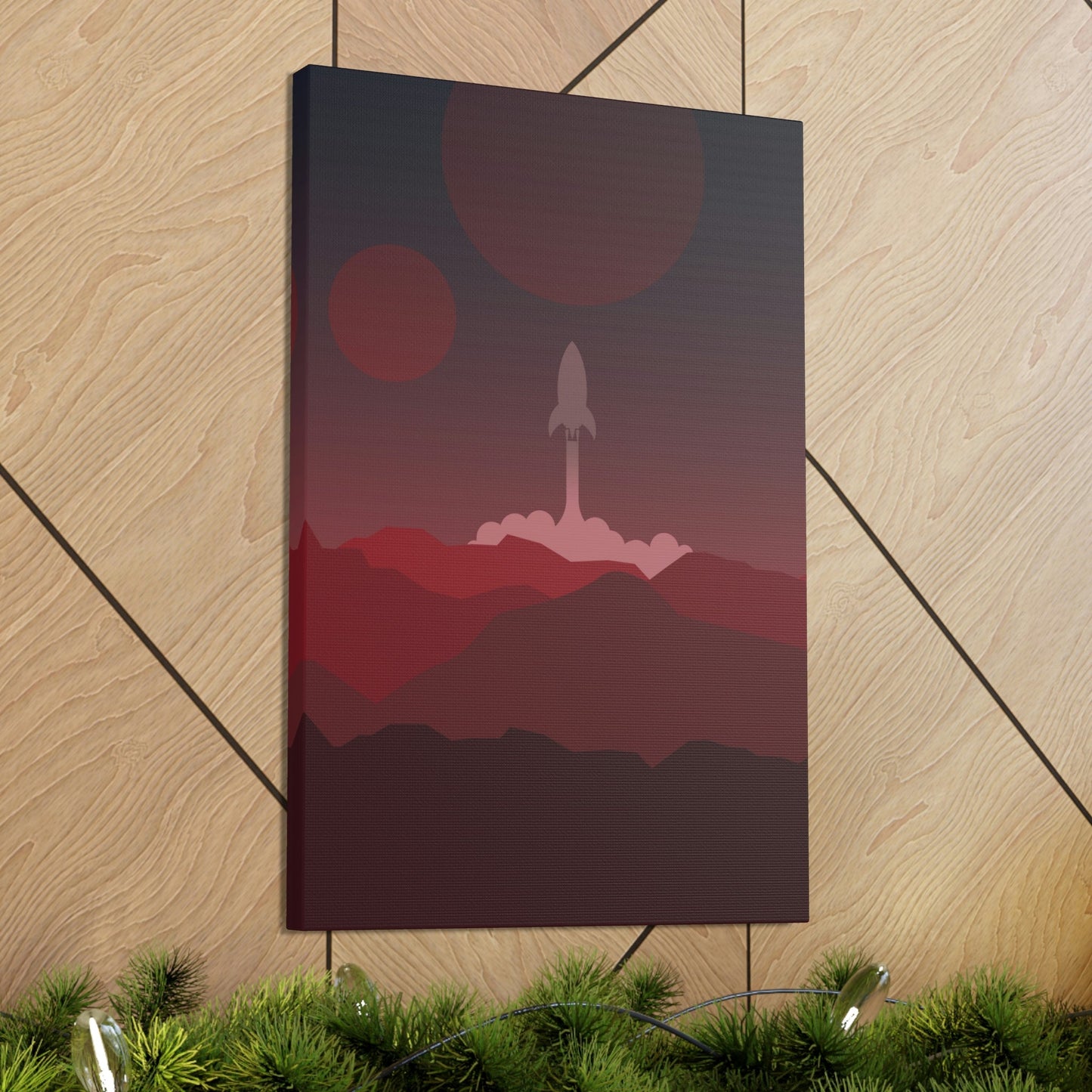 Visit Red Planet Aesthetic Welcome to Mars Sci fi Space Minimal Art Aliens Classic Art Canvas Gallery Wraps Ichaku [Perfect Gifts Selection]