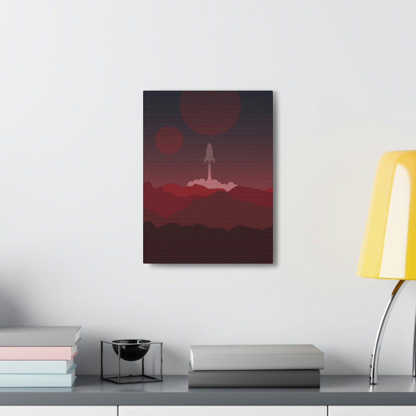 Visit Red Planet Aesthetic Welcome to Mars Sci fi Space Minimal Art Aliens Classic Art Canvas Gallery Wraps Ichaku [Perfect Gifts Selection]