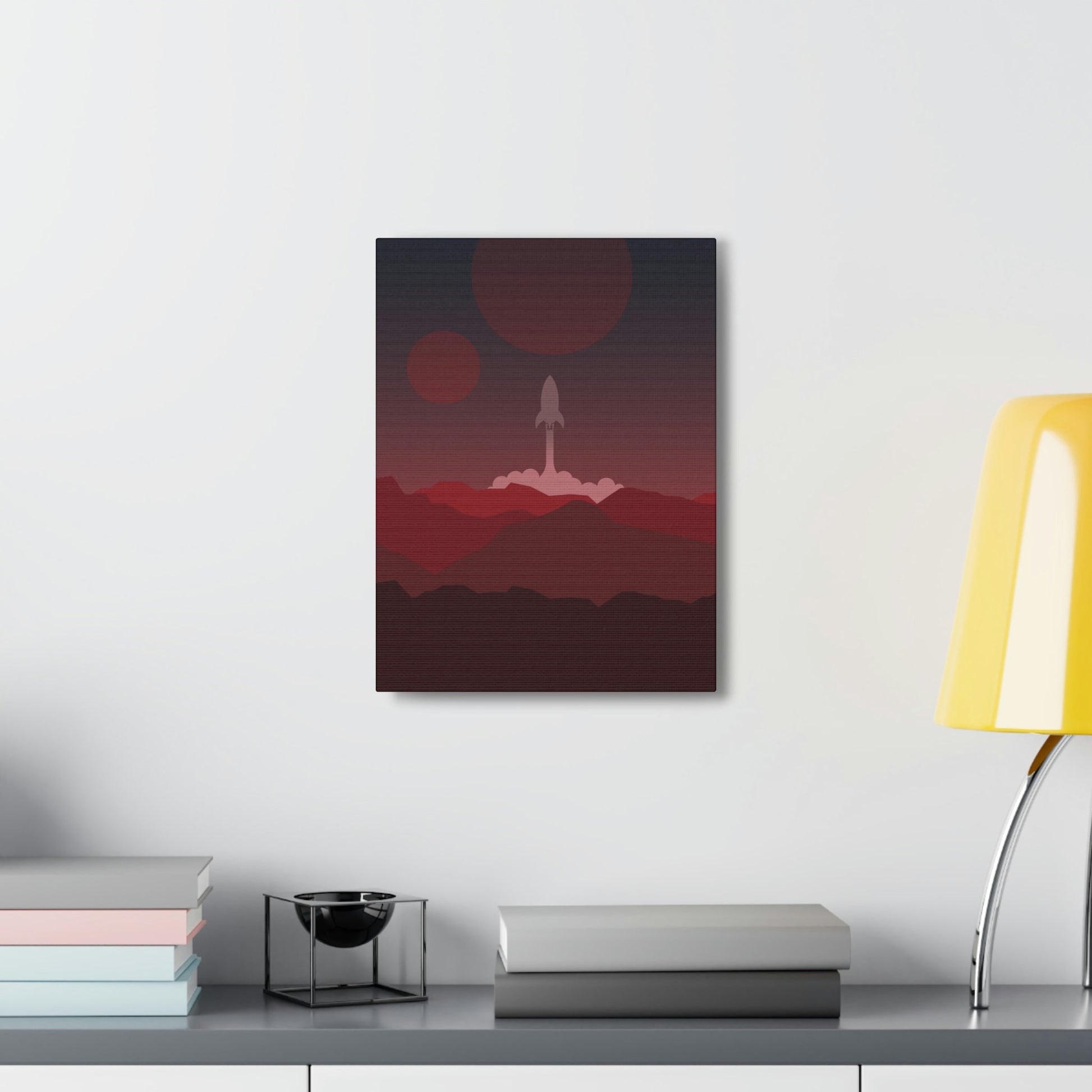 Visit Red Planet Aesthetic Welcome to Mars Sci fi Space Minimal Art Aliens Classic Art Canvas Gallery Wraps Ichaku [Perfect Gifts Selection]