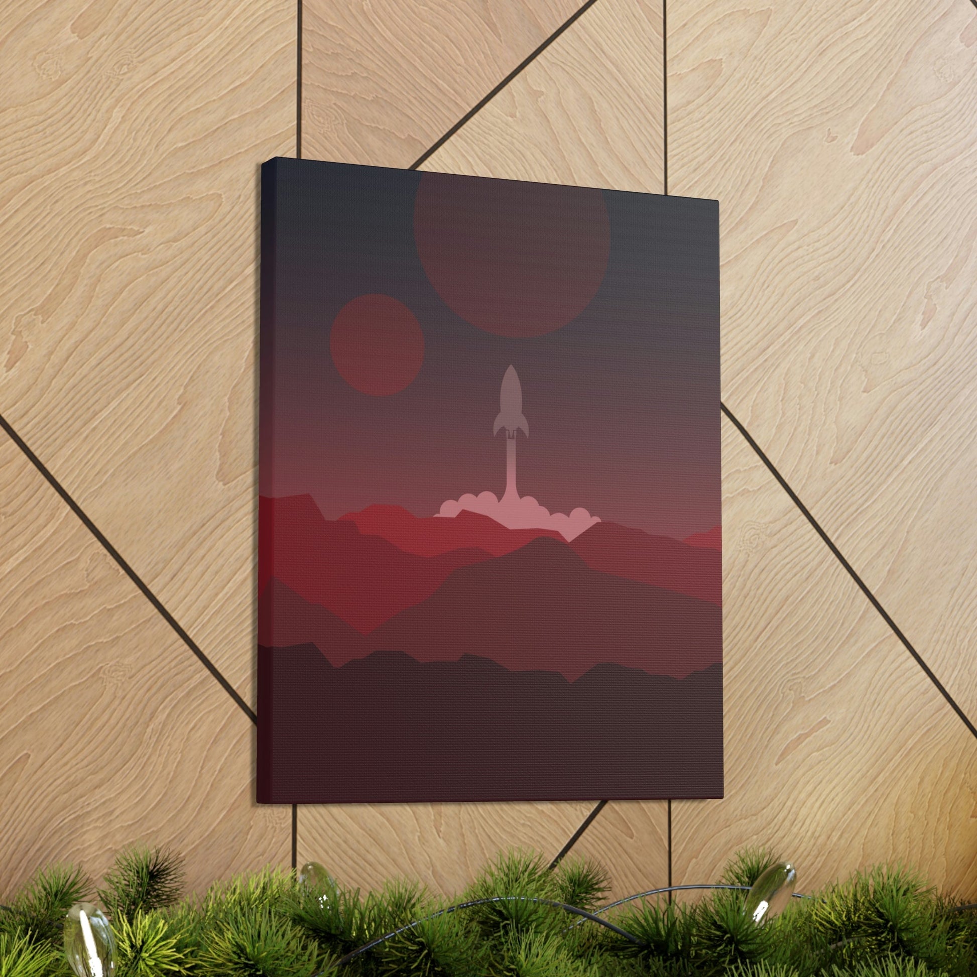 Visit Red Planet Aesthetic Welcome to Mars Sci fi Space Minimal Art Aliens Classic Art Canvas Gallery Wraps Ichaku [Perfect Gifts Selection]