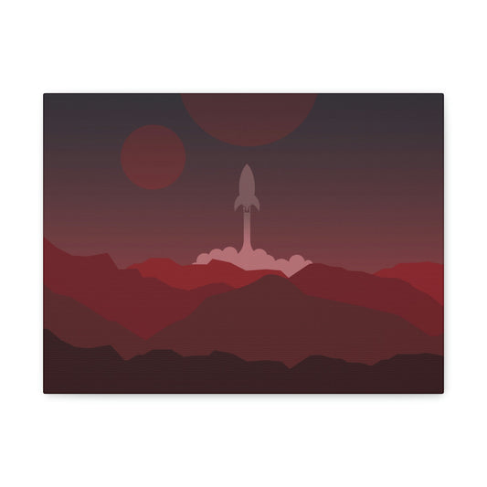 Visit Red Planet Aesthetic Welcome to Mars Sci fi Space Minimal Art Aliens Classic Art Canvas Gallery Wraps Ichaku [Perfect Gifts Selection]