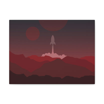 Visit Red Planet Aesthetic Welcome to Mars Sci fi Space Minimal Art Aliens Classic Art Canvas Gallery Wraps Ichaku [Perfect Gifts Selection]