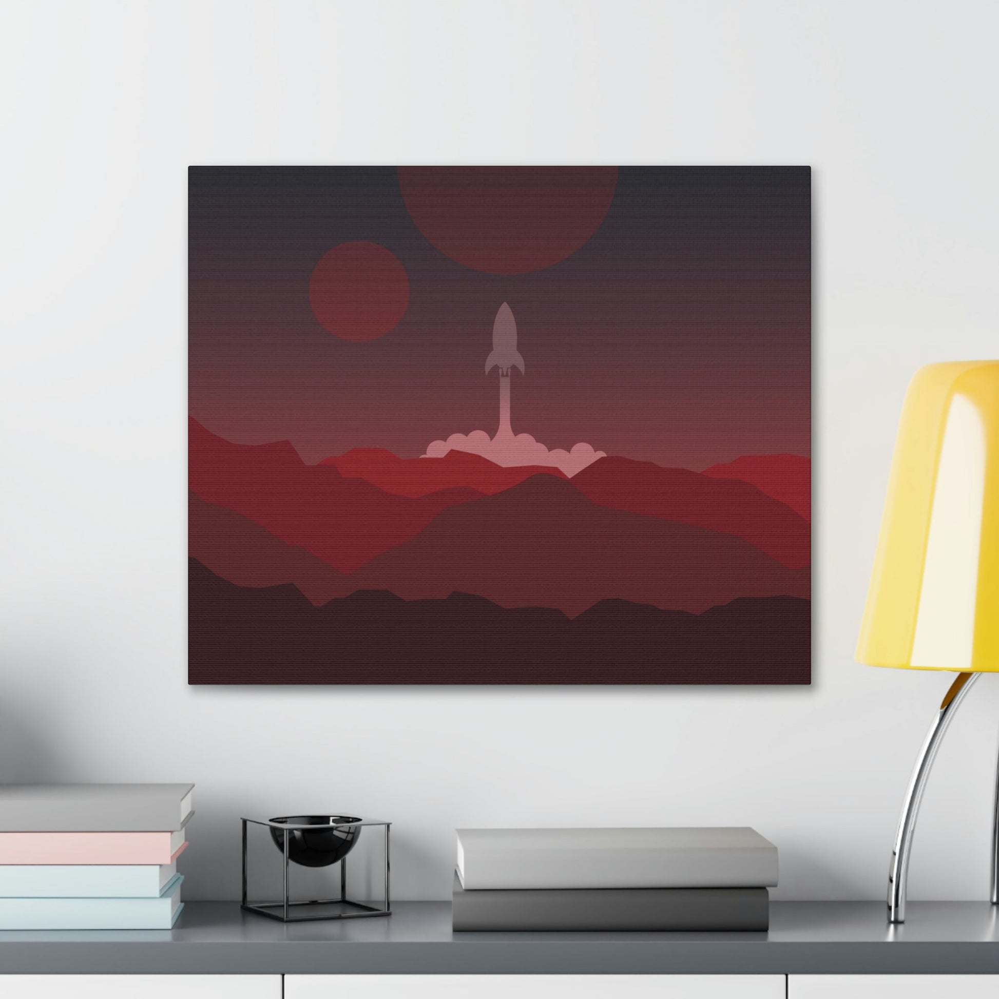 Visit Red Planet Aesthetic Welcome to Mars Sci fi Space Minimal Art Aliens Classic Art Canvas Gallery Wraps Ichaku [Perfect Gifts Selection]