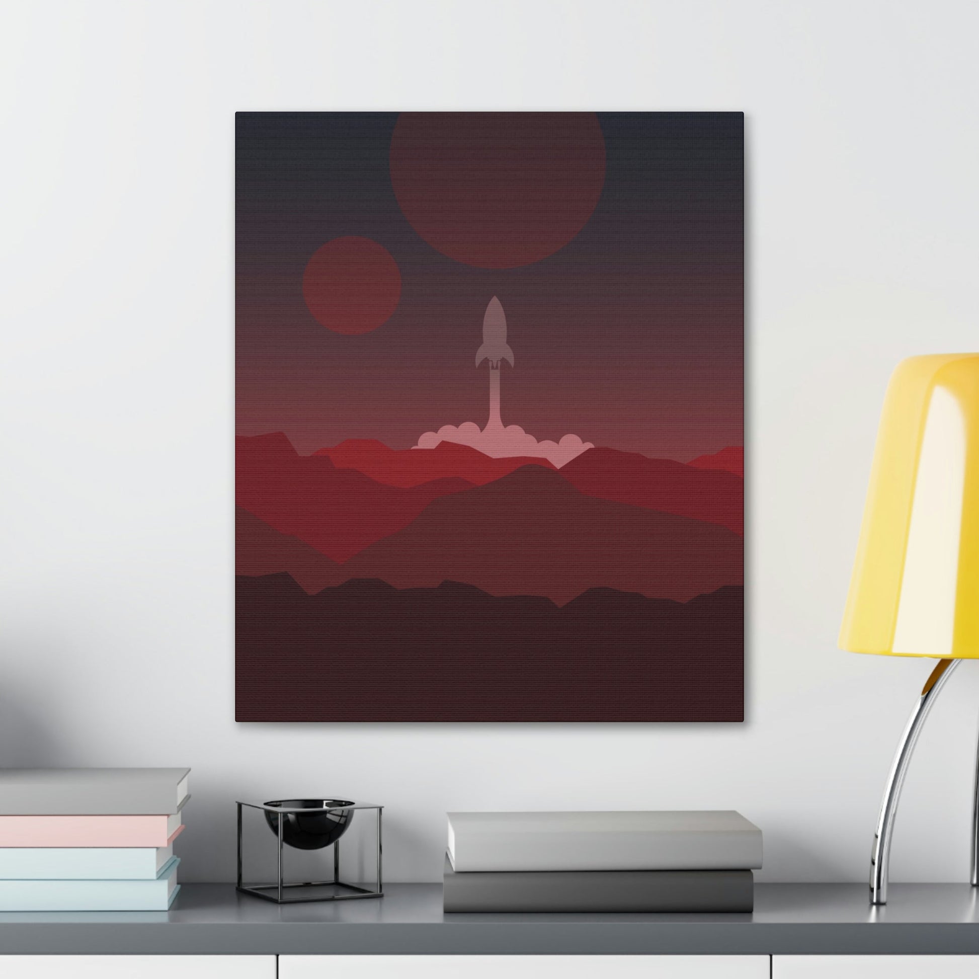 Visit Red Planet Aesthetic Welcome to Mars Sci fi Space Minimal Art Aliens Classic Art Canvas Gallery Wraps Ichaku [Perfect Gifts Selection]