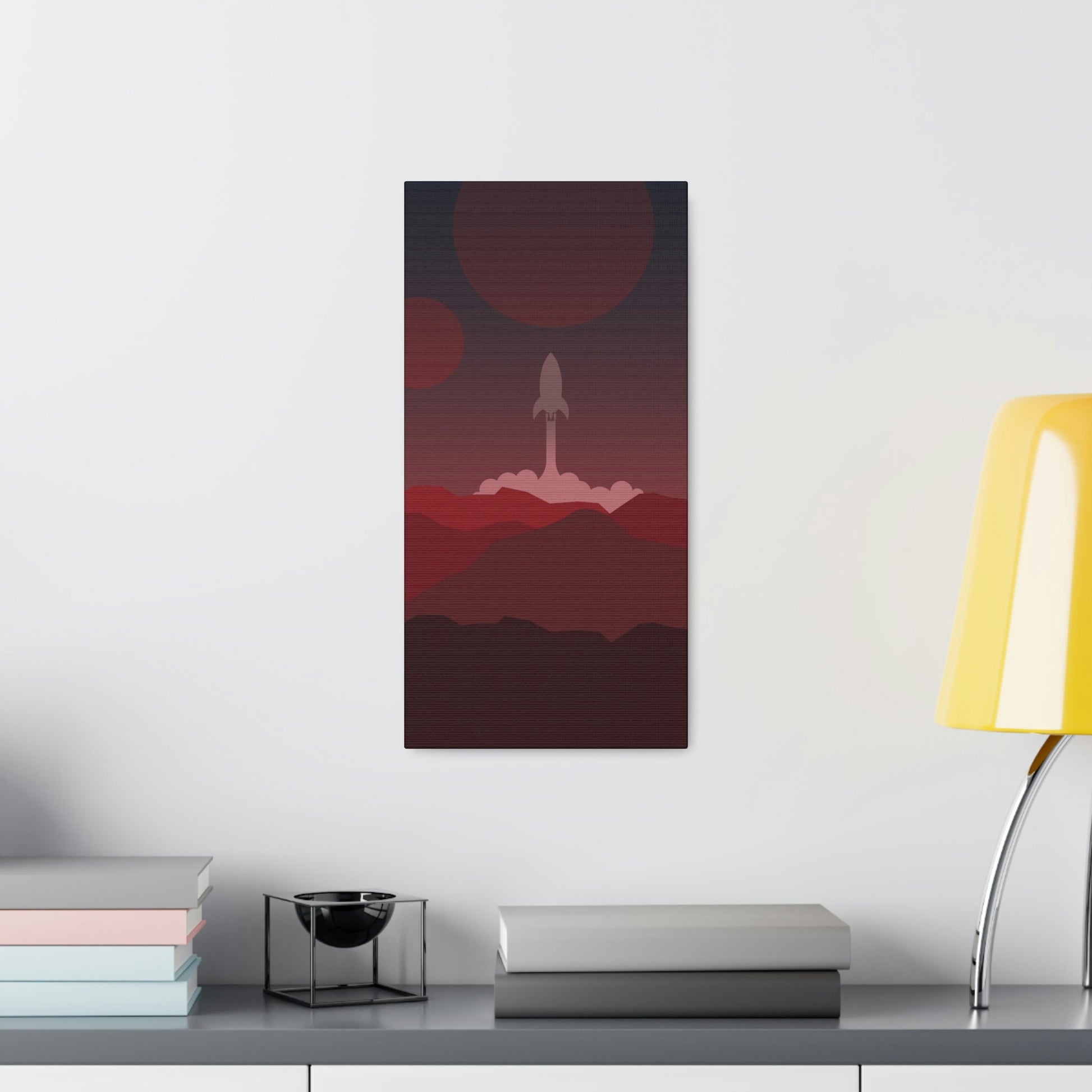 Visit Red Planet Aesthetic Welcome to Mars Sci fi Space Minimal Art Aliens Classic Art Canvas Gallery Wraps Ichaku [Perfect Gifts Selection]