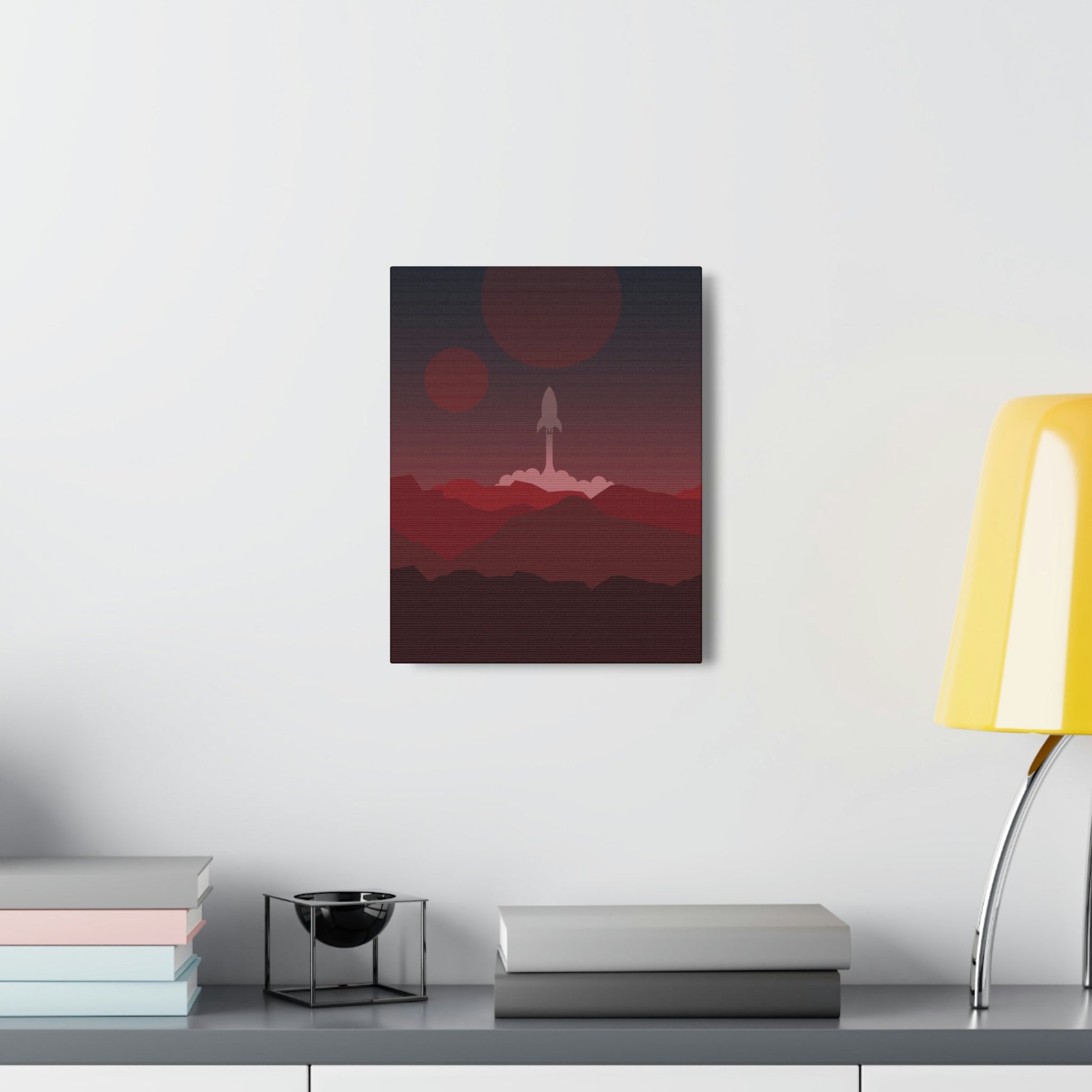 Visit Red Planet Aesthetic Welcome to Mars Sci fi Space Minimal Art Aliens Classic Art Canvas Gallery Wraps Ichaku [Perfect Gifts Selection]