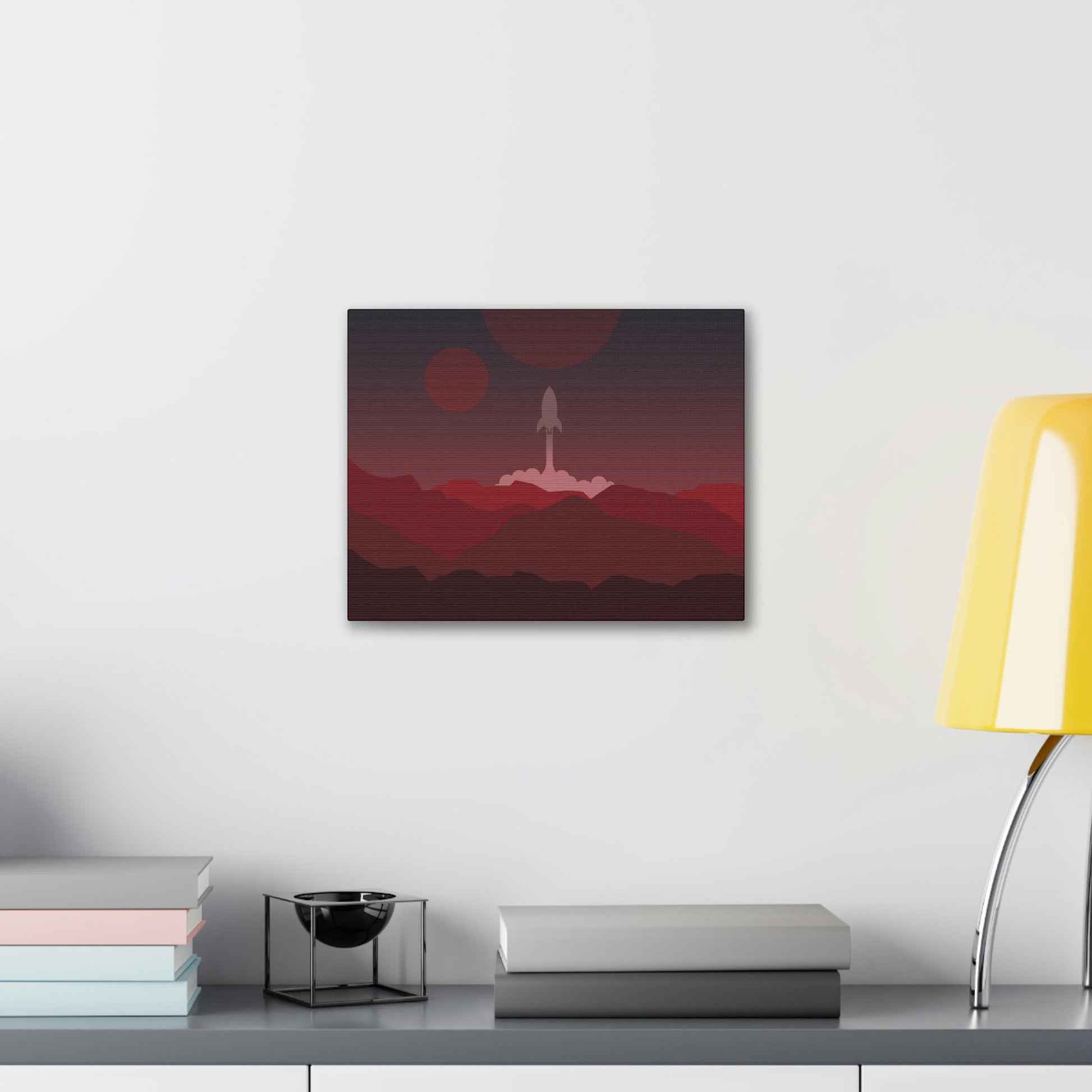 Visit Red Planet Aesthetic Welcome to Mars Sci fi Space Minimal Art Aliens Classic Art Canvas Gallery Wraps Ichaku [Perfect Gifts Selection]