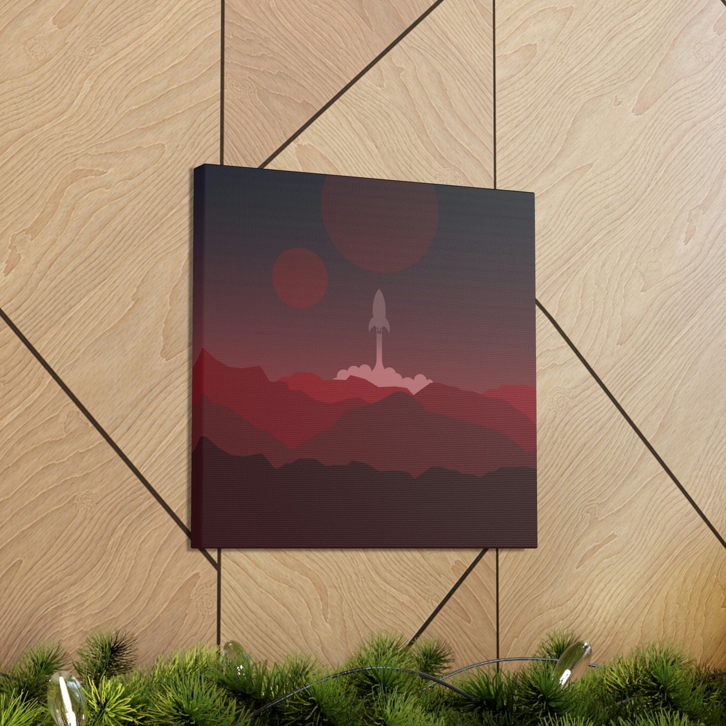 Visit Red Planet Aesthetic Welcome to Mars Sci fi Space Minimal Art Aliens Classic Art Canvas Gallery Wraps Ichaku [Perfect Gifts Selection]