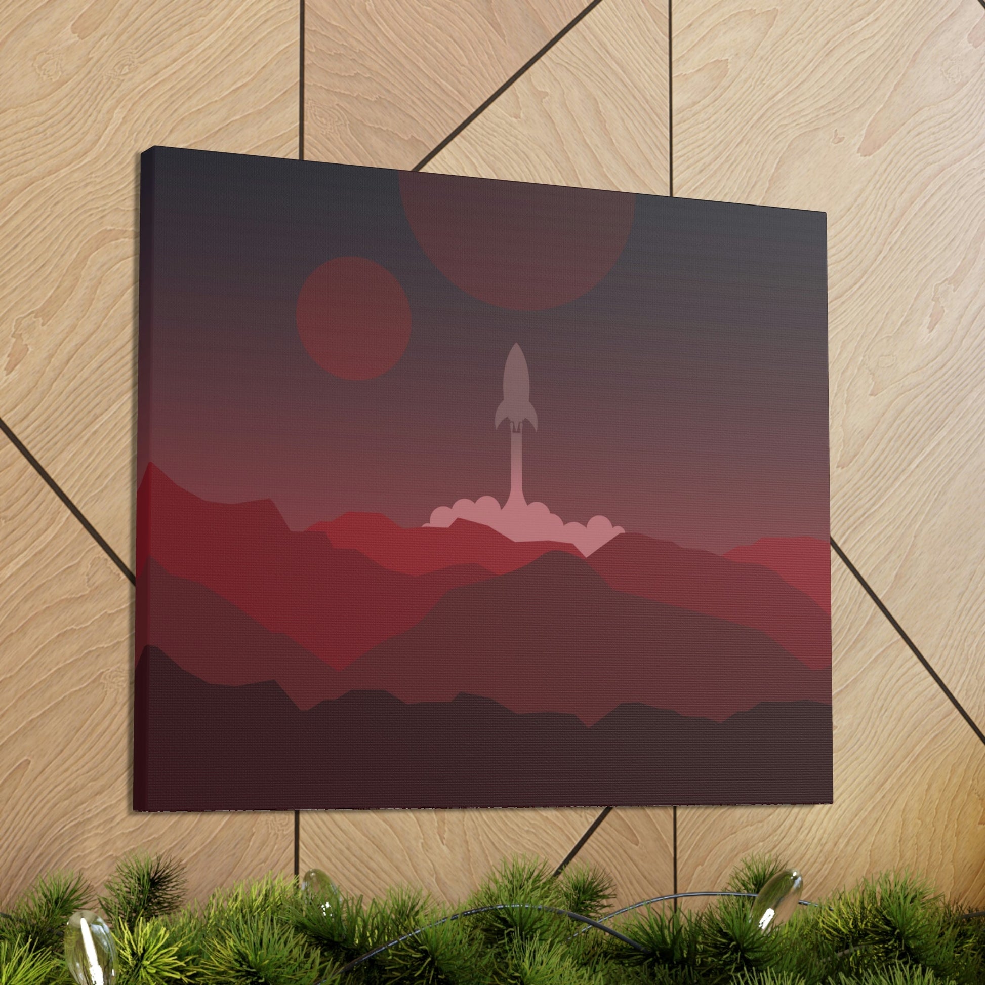 Visit Red Planet Aesthetic Welcome to Mars Sci fi Space Minimal Art Aliens Classic Art Canvas Gallery Wraps Ichaku [Perfect Gifts Selection]