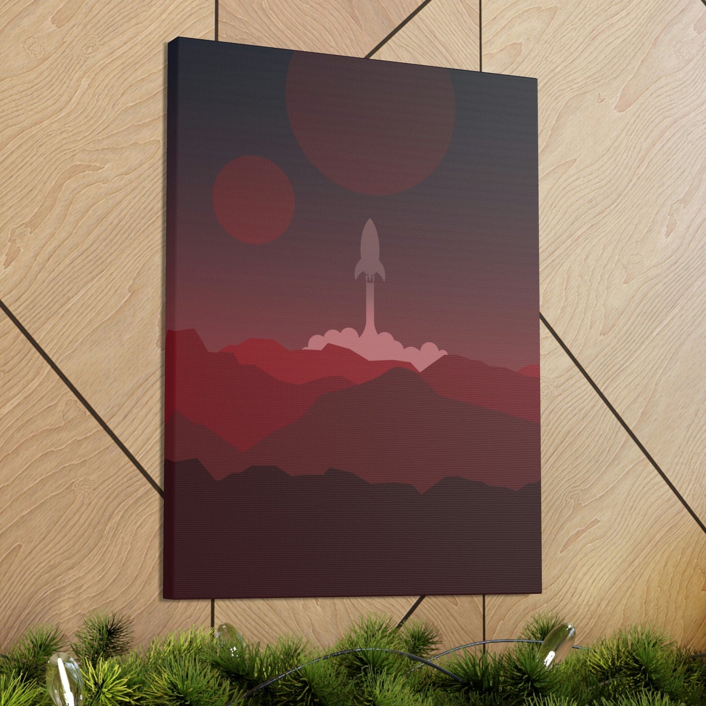 Visit Red Planet Aesthetic Welcome to Mars Sci fi Space Minimal Art Aliens Classic Art Canvas Gallery Wraps Ichaku [Perfect Gifts Selection]