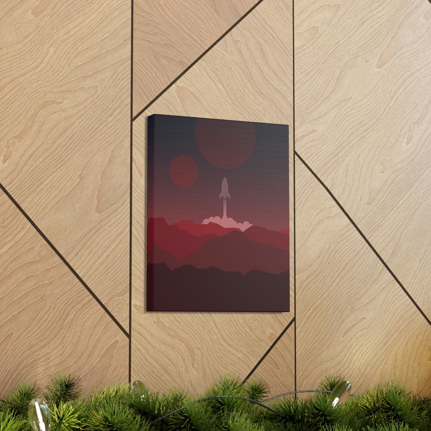 Visit Red Planet Aesthetic Welcome to Mars Sci fi Space Minimal Art Aliens Classic Art Canvas Gallery Wraps Ichaku [Perfect Gifts Selection]