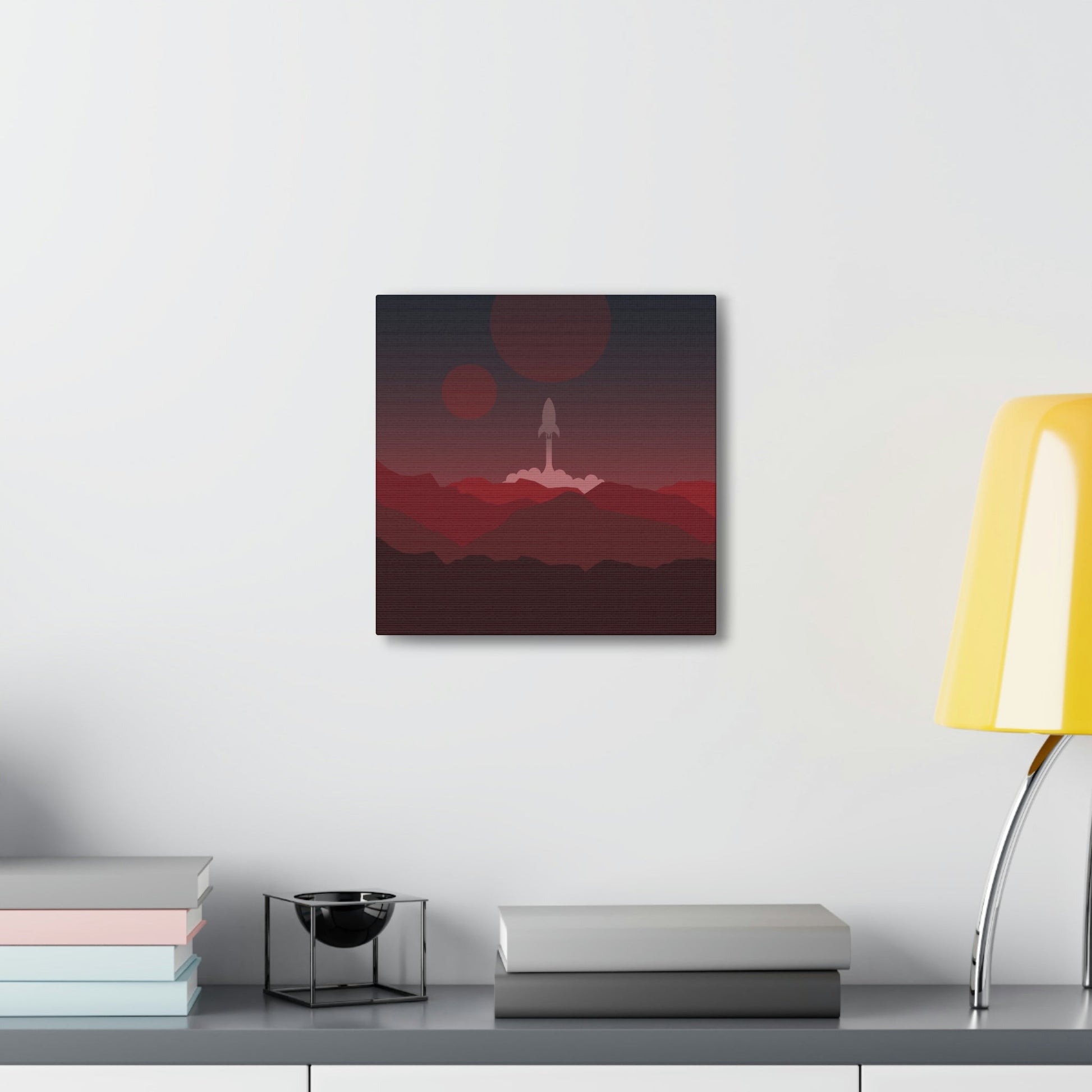 Visit Red Planet Aesthetic Welcome to Mars Sci fi Space Minimal Art Aliens Classic Art Canvas Gallery Wraps Ichaku [Perfect Gifts Selection]