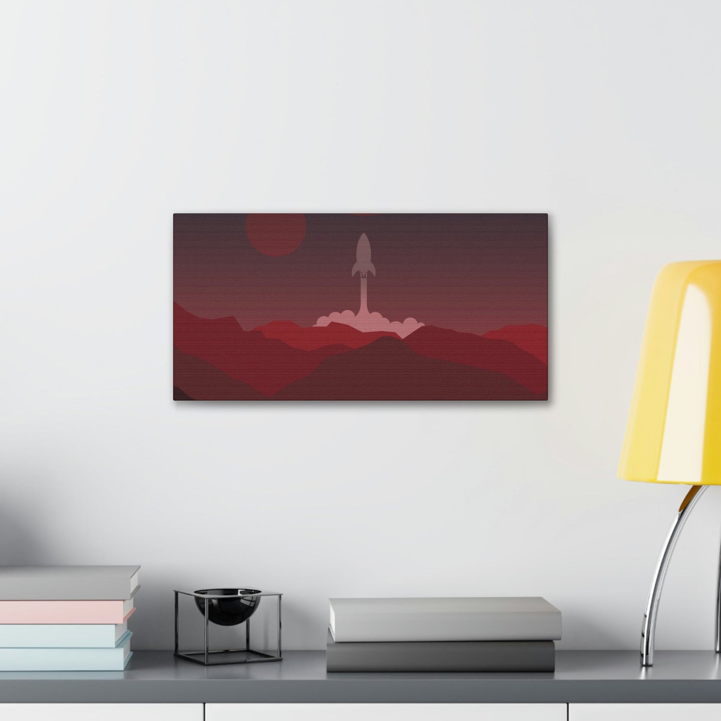 Visit Red Planet Aesthetic Welcome to Mars Sci fi Space Minimal Art Aliens Classic Art Canvas Gallery Wraps Ichaku [Perfect Gifts Selection]