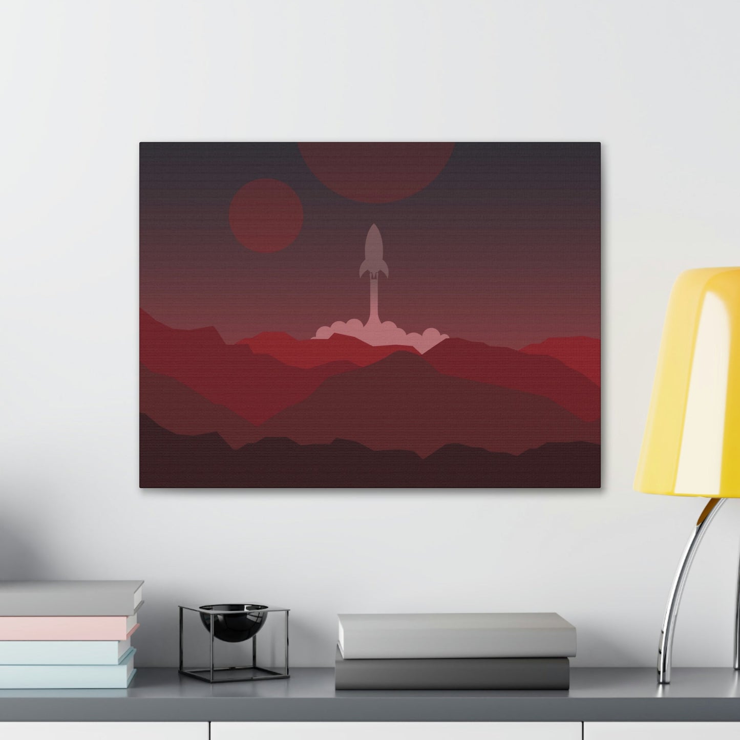 Visit Red Planet Aesthetic Welcome to Mars Sci fi Space Minimal Art Aliens Classic Art Canvas Gallery Wraps Ichaku [Perfect Gifts Selection]