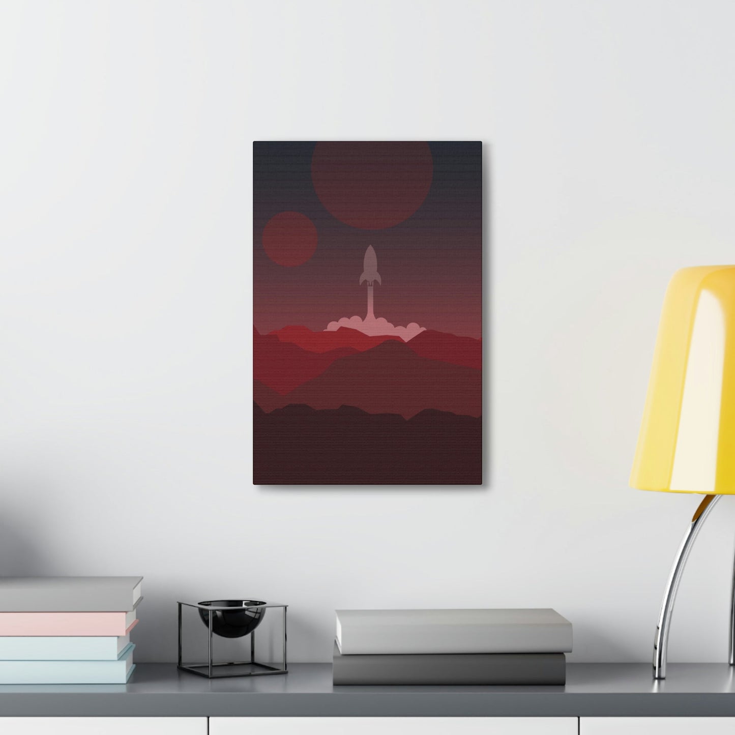 Visit Red Planet Aesthetic Welcome to Mars Sci fi Space Minimal Art Aliens Classic Art Canvas Gallery Wraps Ichaku [Perfect Gifts Selection]