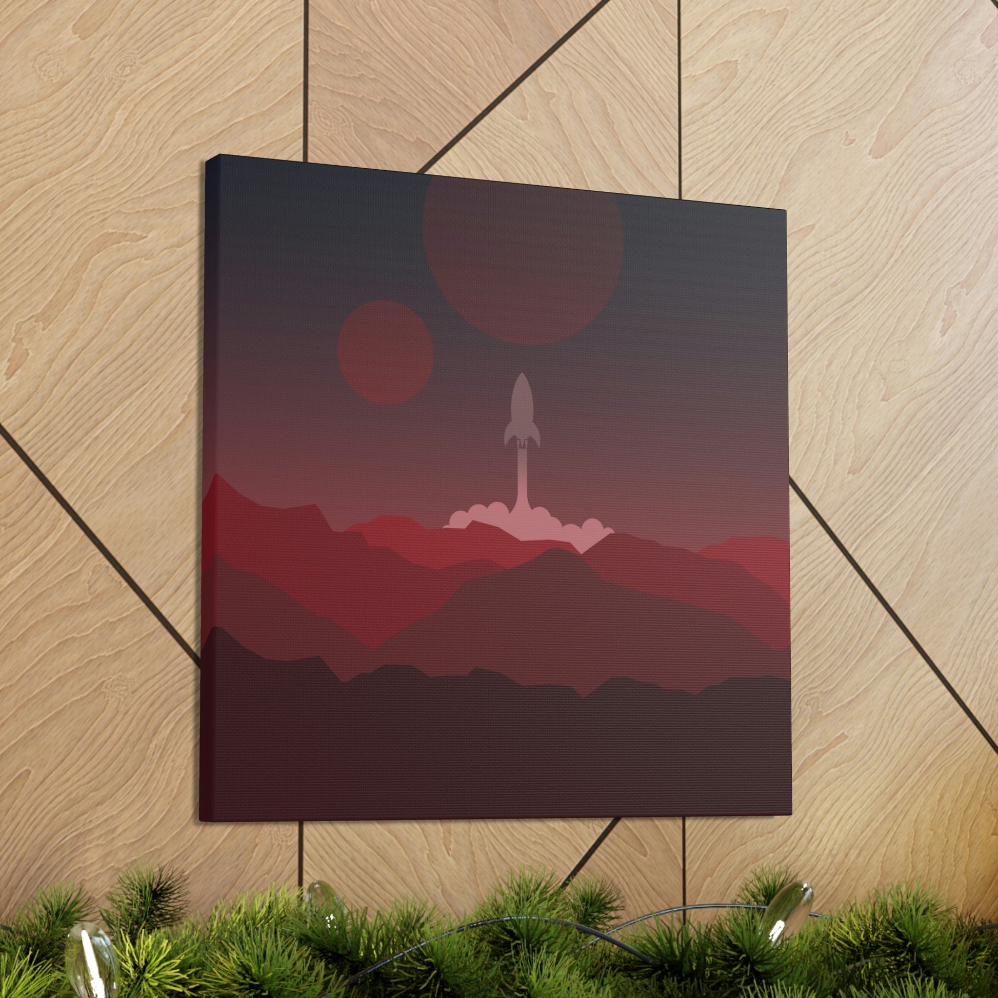 Visit Red Planet Aesthetic Welcome to Mars Sci fi Space Minimal Art Aliens Classic Art Canvas Gallery Wraps Ichaku [Perfect Gifts Selection]