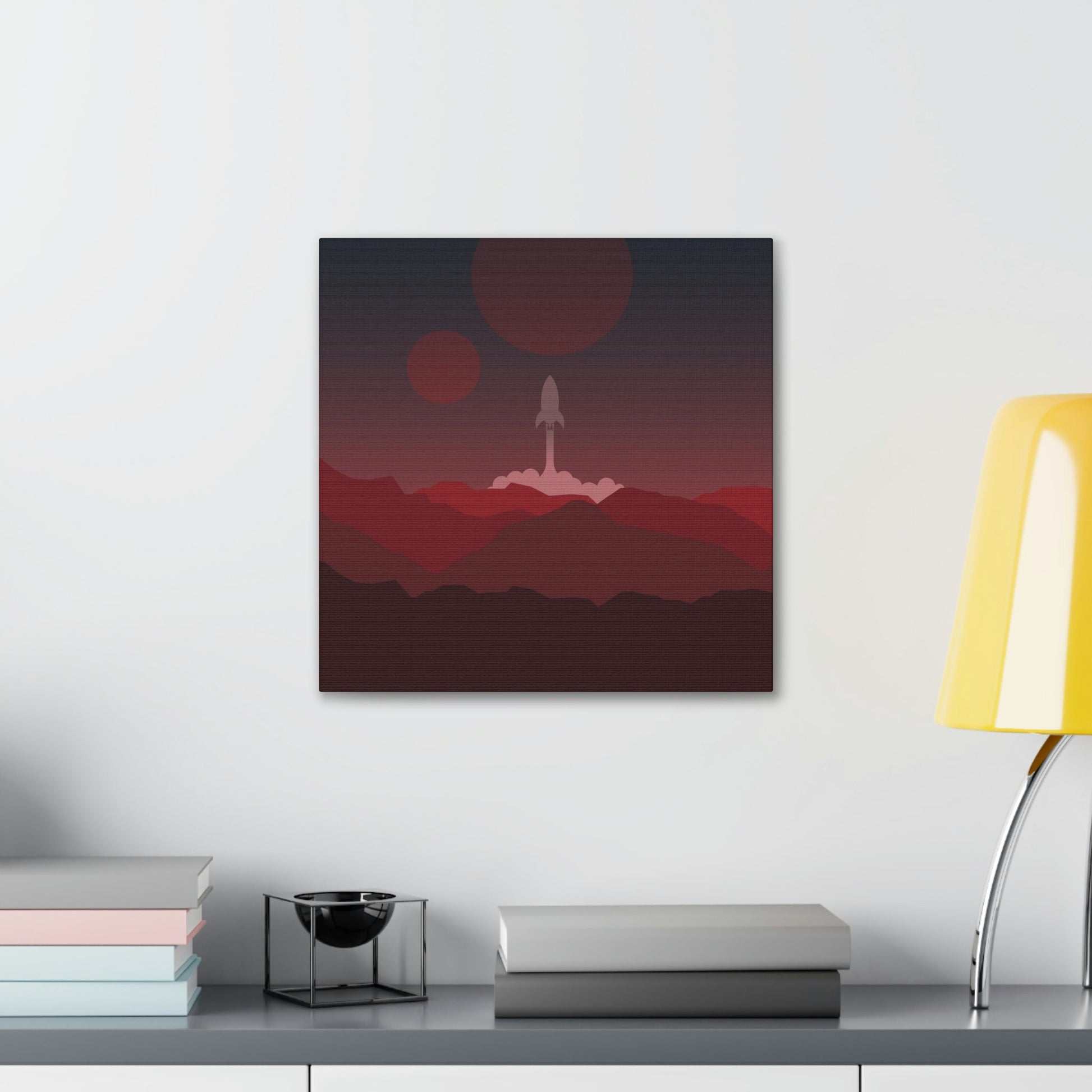 Visit Red Planet Aesthetic Welcome to Mars Sci fi Space Minimal Art Aliens Classic Art Canvas Gallery Wraps Ichaku [Perfect Gifts Selection]