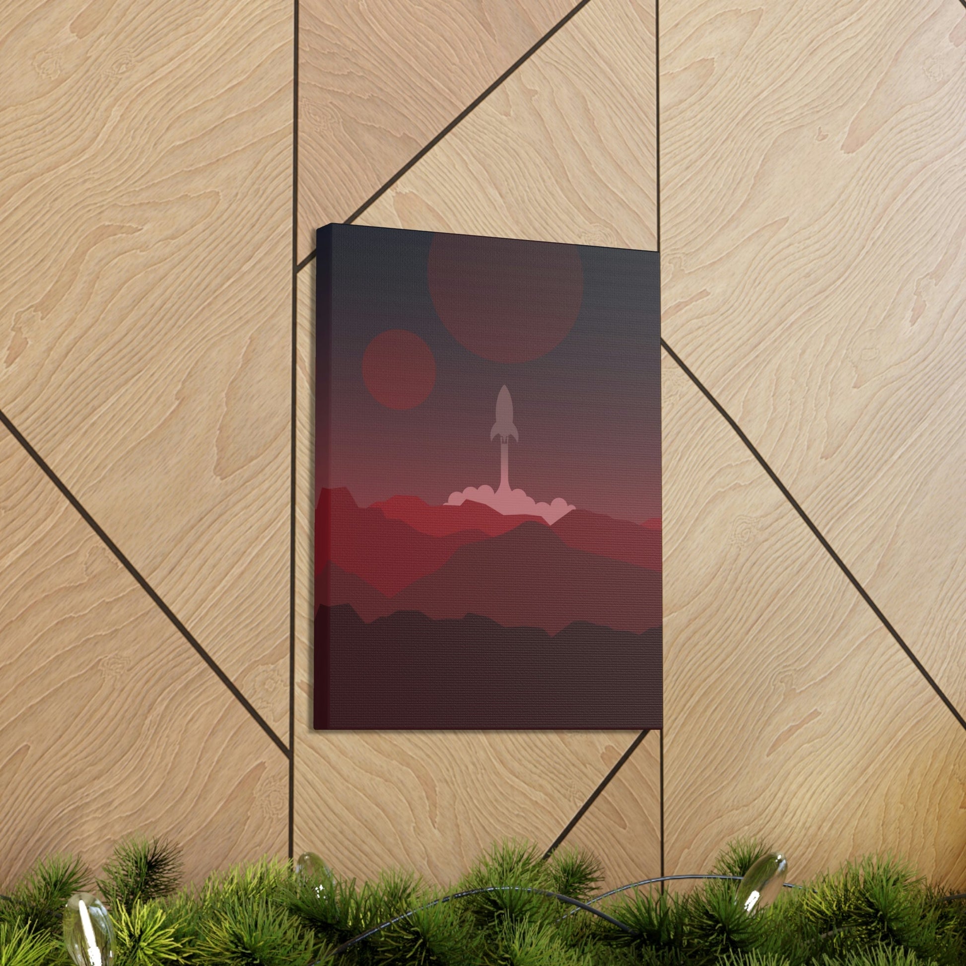 Visit Red Planet Aesthetic Welcome to Mars Sci fi Space Minimal Art Aliens Classic Art Canvas Gallery Wraps Ichaku [Perfect Gifts Selection]