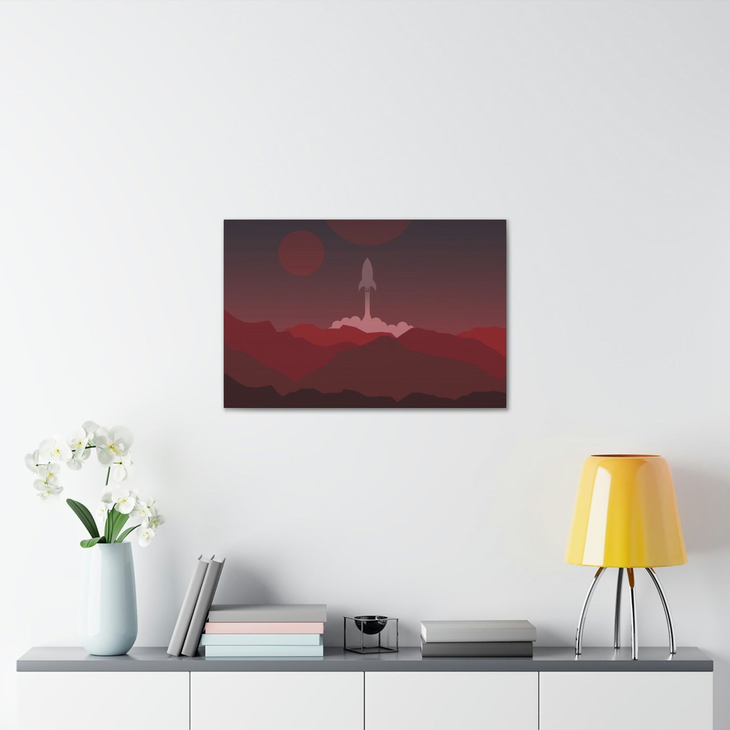 Visit Red Planet Aesthetic Welcome to Mars Sci fi Space Minimal Art Aliens Classic Art Canvas Gallery Wraps Ichaku [Perfect Gifts Selection]