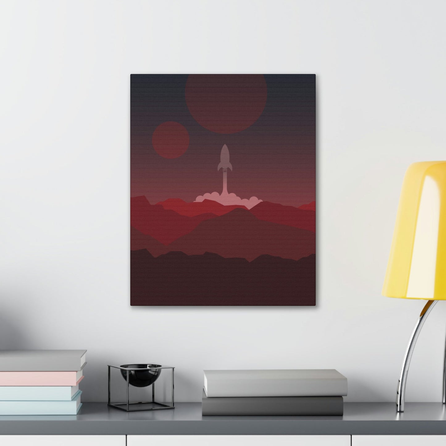 Visit Red Planet Aesthetic Welcome to Mars Sci fi Space Minimal Art Aliens Classic Art Canvas Gallery Wraps Ichaku [Perfect Gifts Selection]