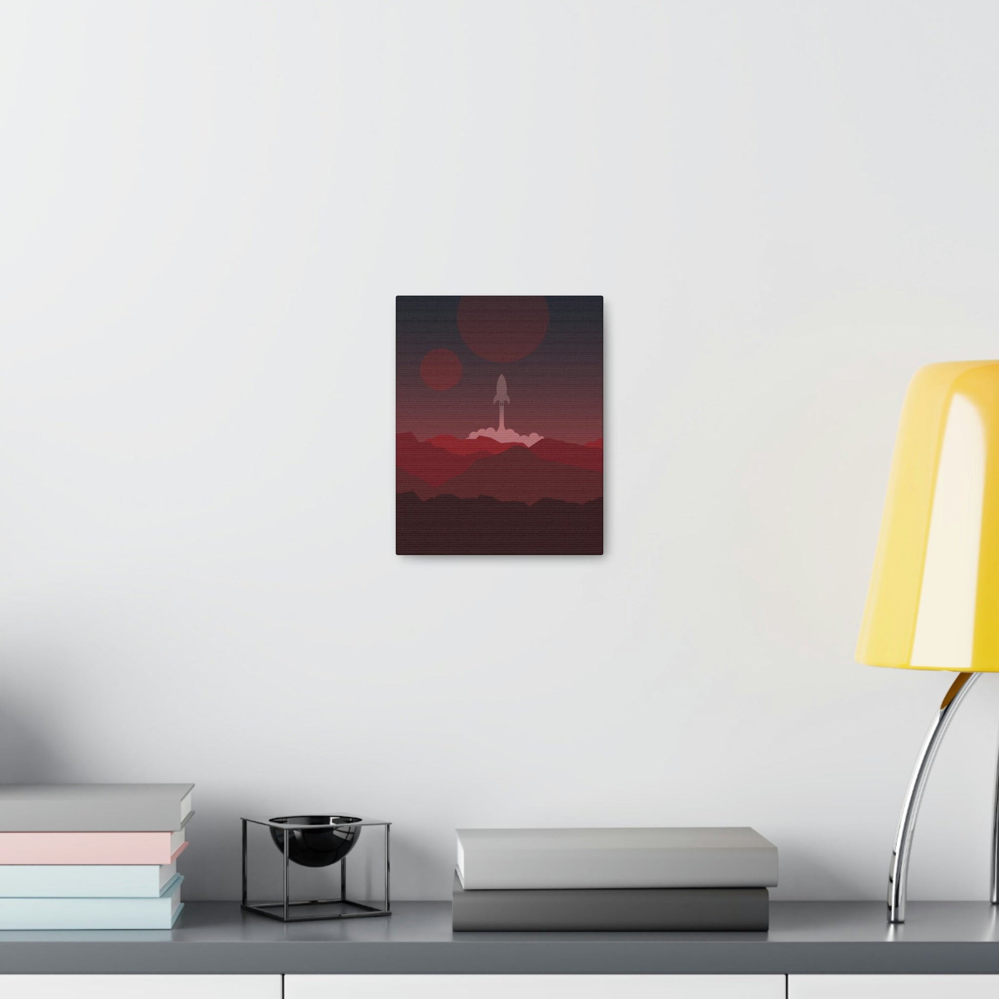 Visit Red Planet Aesthetic Welcome to Mars Sci fi Space Minimal Art Aliens Classic Art Canvas Gallery Wraps Ichaku [Perfect Gifts Selection]