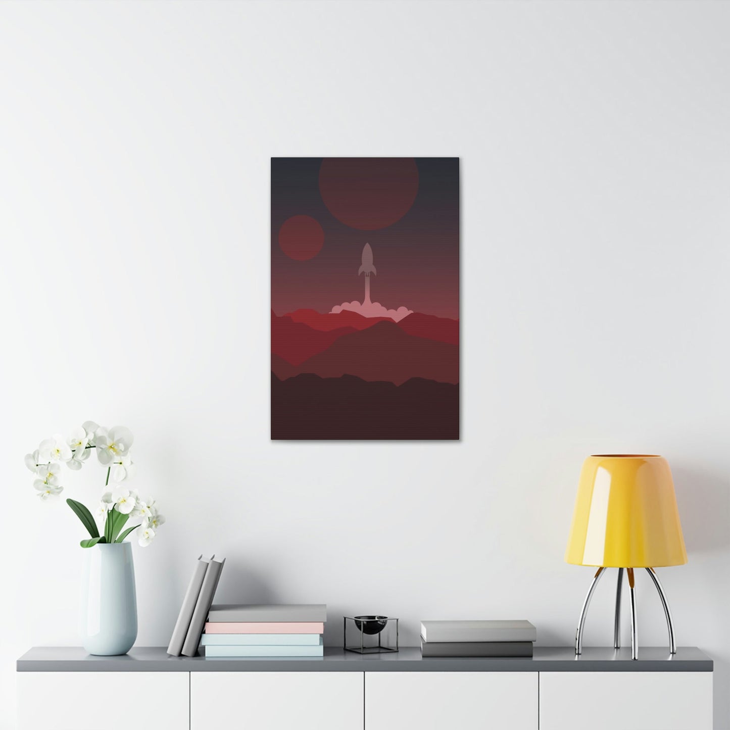 Visit Red Planet Aesthetic Welcome to Mars Sci fi Space Minimal Art Aliens Classic Art Canvas Gallery Wraps Ichaku [Perfect Gifts Selection]