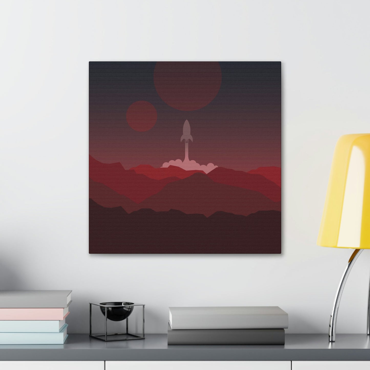 Visit Red Planet Aesthetic Welcome to Mars Sci fi Space Minimal Art Aliens Classic Art Canvas Gallery Wraps Ichaku [Perfect Gifts Selection]