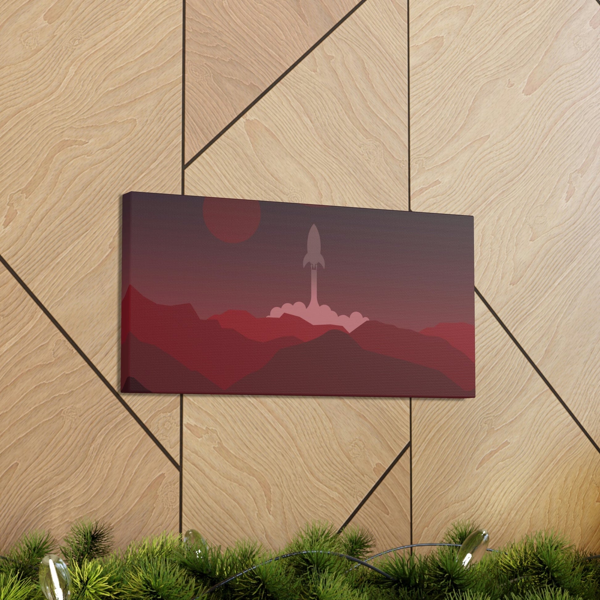 Visit Red Planet Aesthetic Welcome to Mars Sci fi Space Minimal Art Aliens Classic Art Canvas Gallery Wraps Ichaku [Perfect Gifts Selection]