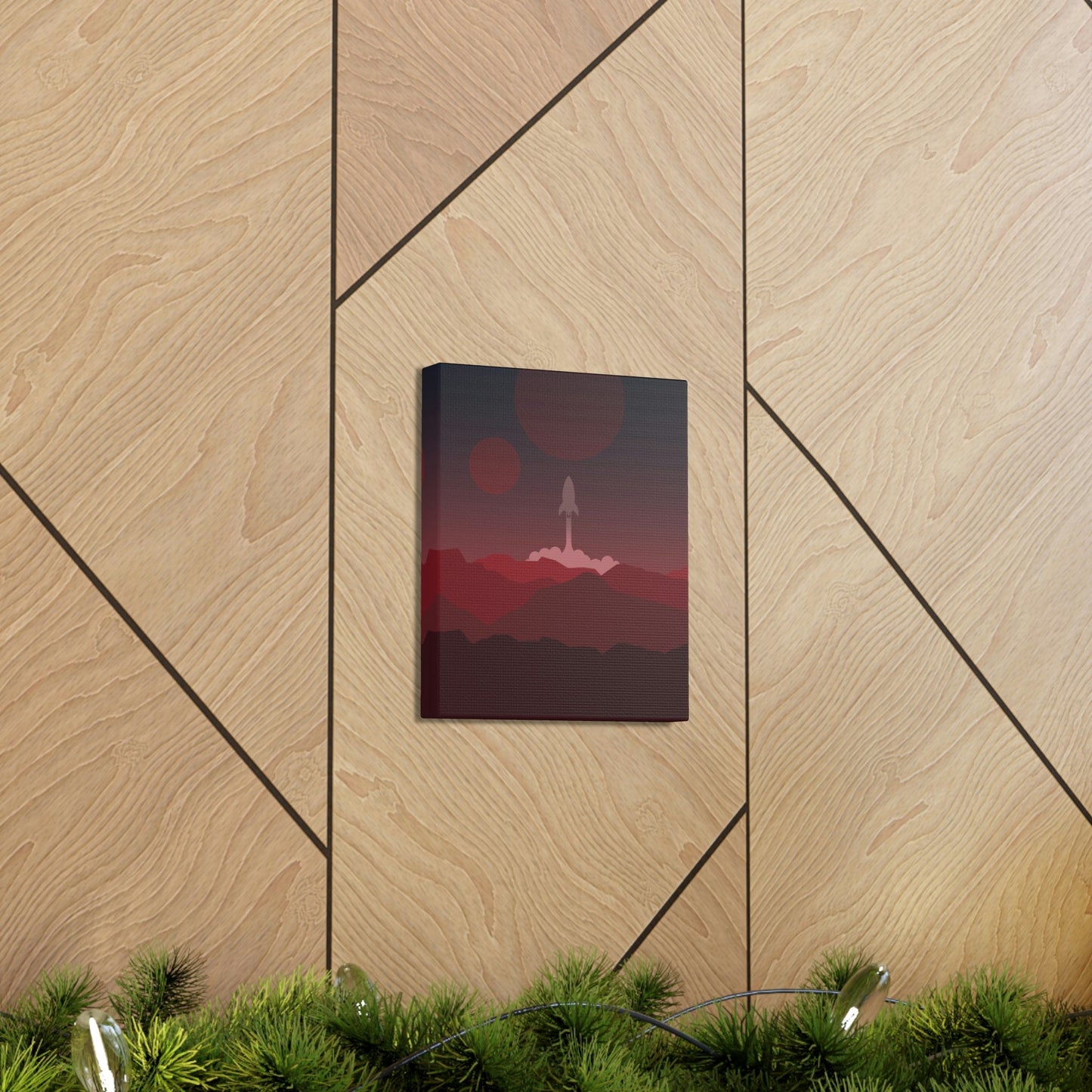 Visit Red Planet Aesthetic Welcome to Mars Sci fi Space Minimal Art Aliens Classic Art Canvas Gallery Wraps Ichaku [Perfect Gifts Selection]