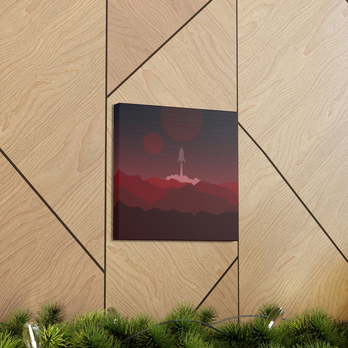 Visit Red Planet Aesthetic Welcome to Mars Sci fi Space Minimal Art Aliens Classic Art Canvas Gallery Wraps Ichaku [Perfect Gifts Selection]